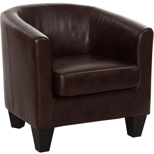 Dark Brown Leather Club Chair